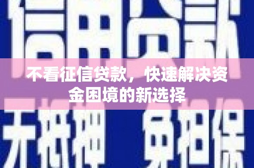 泗礁不看征信贷款，快速解决资金困境的新选择