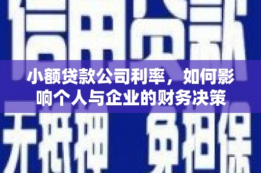 泗礁小额贷款公司利率，如何影响个人与企业的财务决策