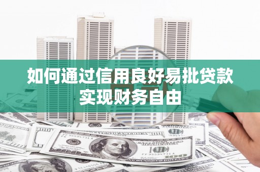 泗礁如何通过信用良好易批贷款实现财务自由