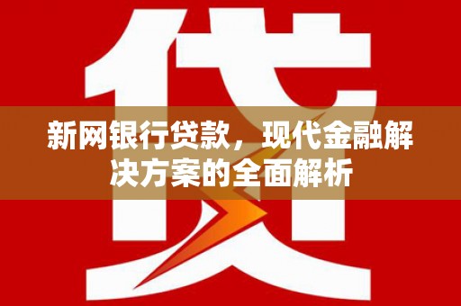 泗礁新网银行贷款，现代金融解决方案的全面解析