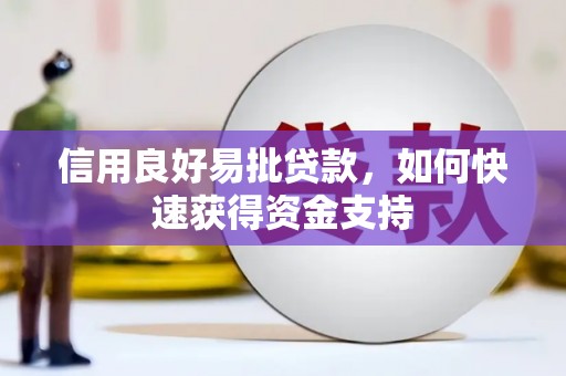 泗礁信用良好易批贷款，如何快速获得资金支持