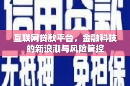 泗礁互联网贷款平台，金融科技的新浪潮与风险管控