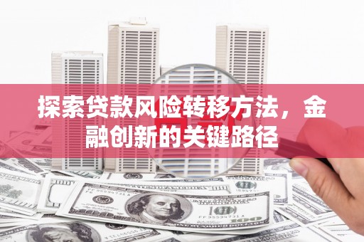 泗礁探索贷款风险转移方法，金融创新的关键路径