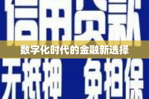 泗礁数字化时代的金融新选择