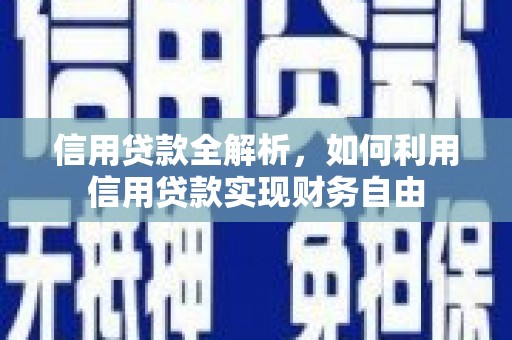 泗礁信用贷款全解析，如何利用信用贷款实现财务自由